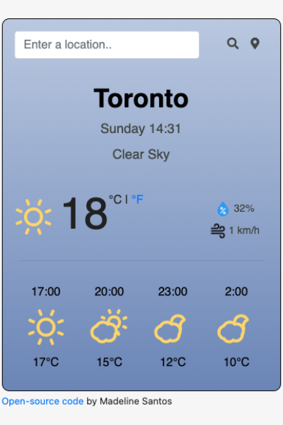 React Weather App Preview