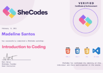 SheCodes Basics Certificate