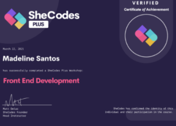 SheCodes Plus Certificate